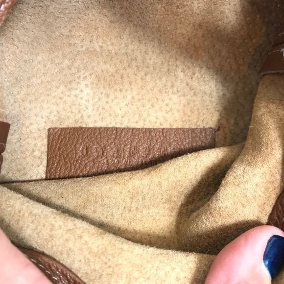 Shaffer LA Greta Bucket Crossbody Bag Brown Grained Leather Drawstring Close NWT - Picture 10 of 14